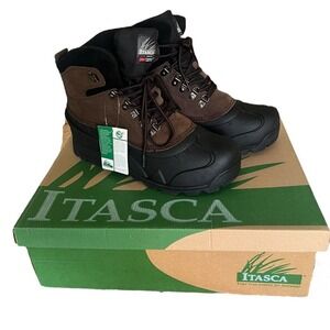 NEW Mens Sz 10M Itasca Ice Breaker III Thinsulated Brown Leather & Black Boots